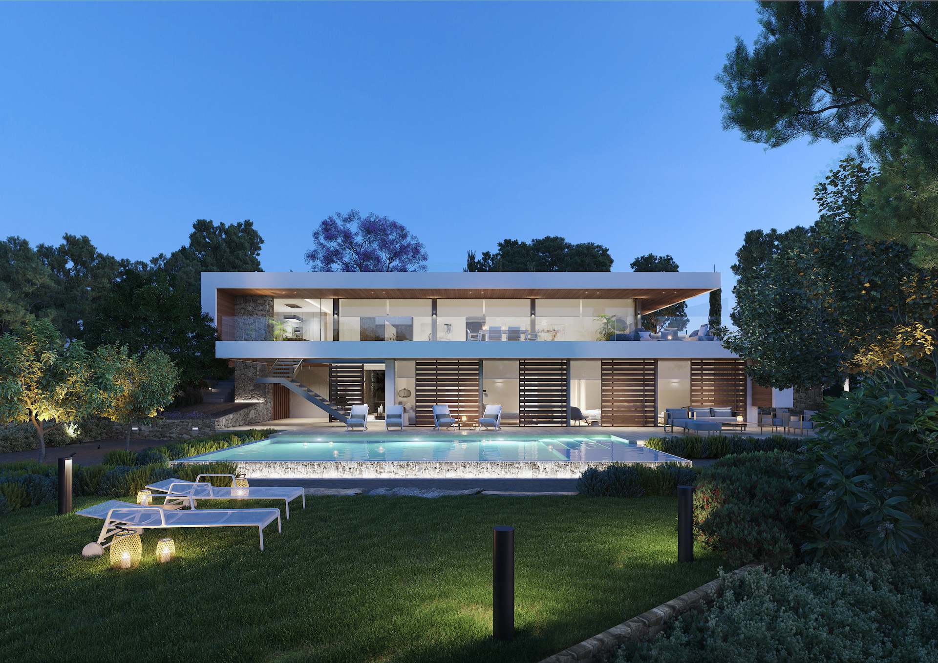 resa victoria ibiza real estate villa for sale new development furnet 2021 private pool exterior night 1 .jpg